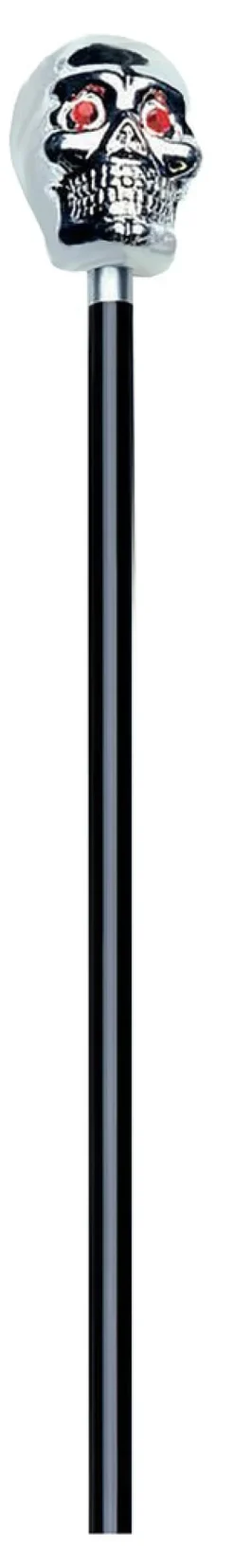 48-Inch Silver Skull Walking Cane Costume Prop Accessory