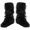 Kids Black Furry Boot Covers