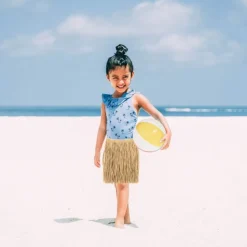 Kids Natural Tan Raffia Mini Hula Skirt
