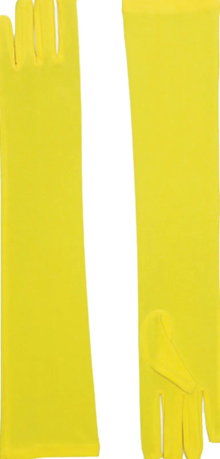 Long Yellow Nylon Gloves Costume Accessory