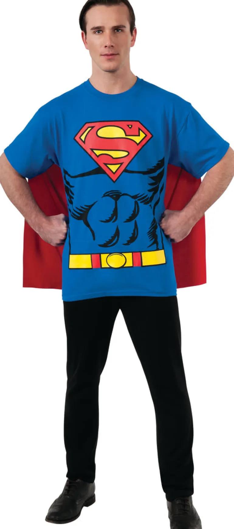 Mens DC Universe Superman Costume Shirt with Cape