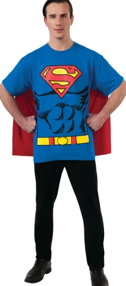 Mens DC Universe Superman Costume Shirt with Cape