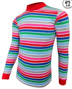 Mens Rainbow Striped Nice Guy Cosplay T-Shirt Costume
