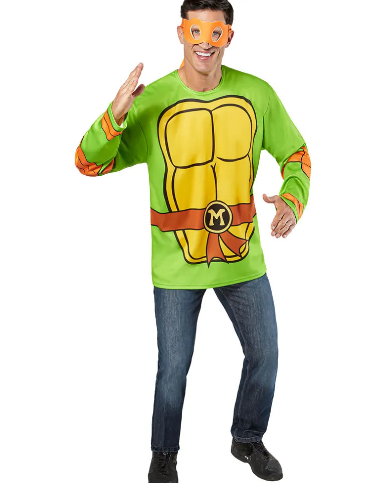 Mens Teenage Mutant Ninja Turtles Michelangelo Costume Top