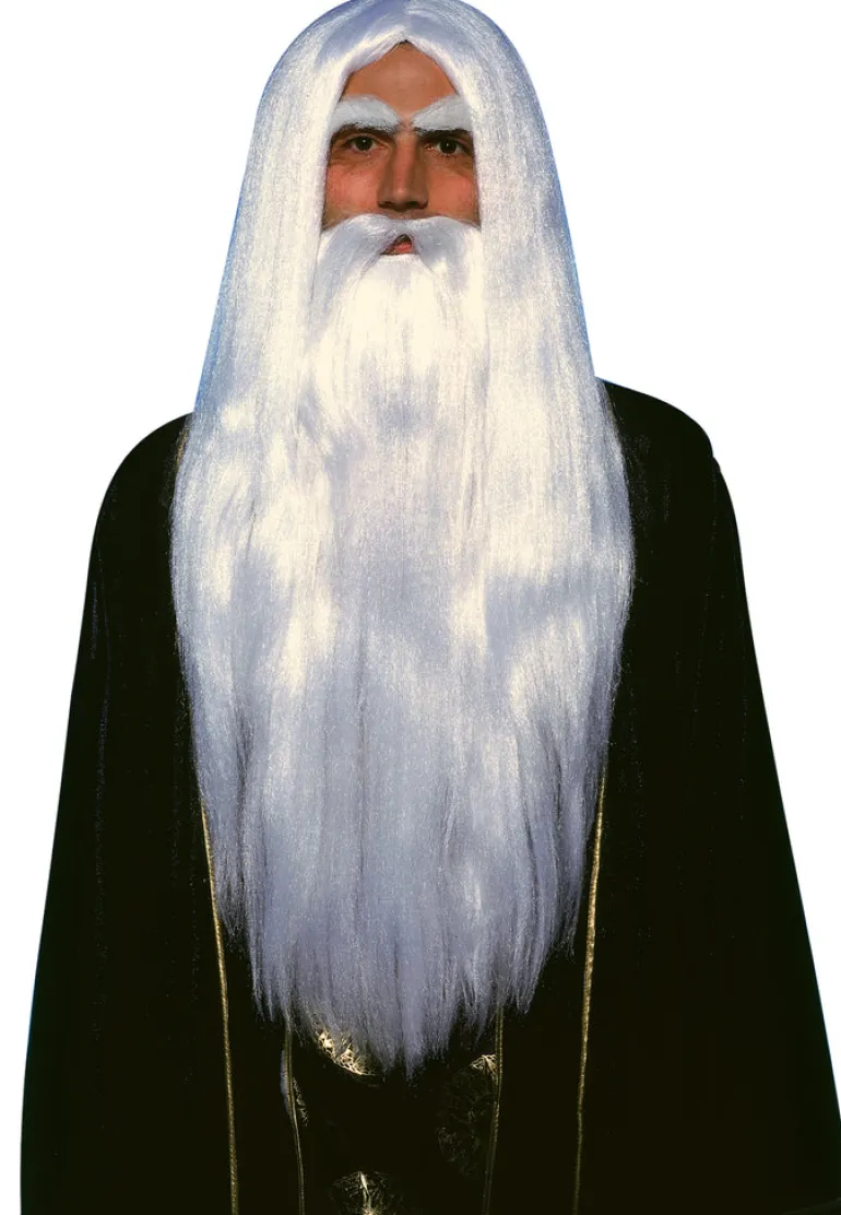 Merlin the Wizard Costume Wig and Beard Set