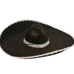 Mexican Mariachi Black and Silver Sombrero Hat