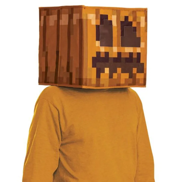 Minecraft Jack O'Lantern Block Head Headpiece Costume Mask