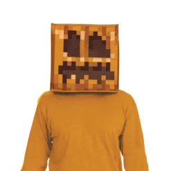 Minecraft Jack O'Lantern Block Head Headpiece Costume Mask