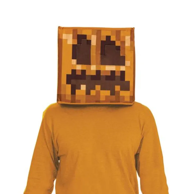 Minecraft Jack O'Lantern Block Head Headpiece Costume Mask