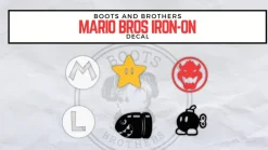 Nintendo Super Mario Bros Iron-on Decals (Mario, Luigi, Bowser, Da-bomb, Star, and Bullet Bill)