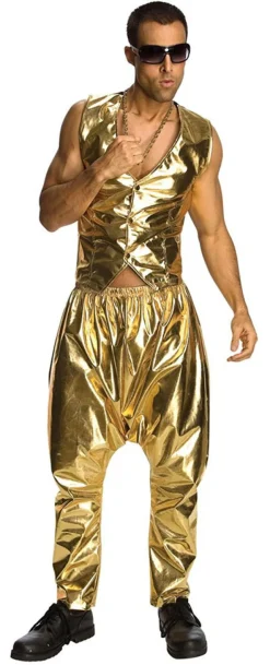 Old School Hip Hop Gold Rapper Pants
