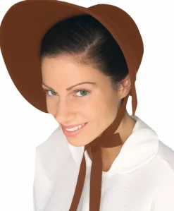 Pilgrim Woman Costume Bonnet Brown