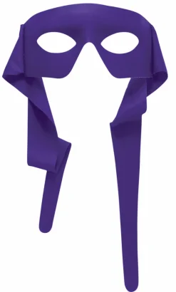 Purple Masked Man Ninja Costume Mask with Ties