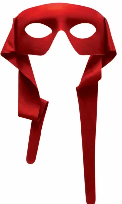 Red Masked Man Ninja Costume Mask with Ties