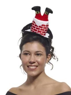 Santa Stuck in Chimney Mini Hat Headband Costume Accessory