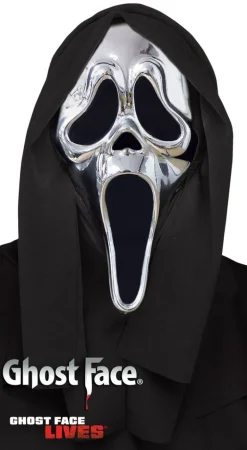 Scream Ghost Face Chrome Metallic Costume Mask
