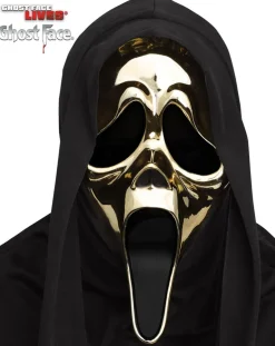 Scream Ghost Face Golden Metallic Costume Mask