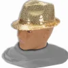 Sequin Halloween Hat Gold Sequin Fedora