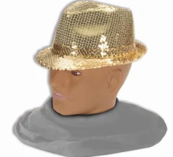 Sequin Halloween Hat Gold Sequin Fedora