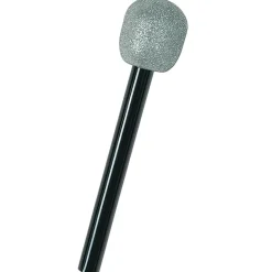 Silver and Black Glittered Microphone Costume Prop Accessory