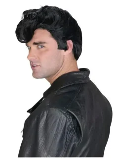 50's Style Black Greaser Costume Wig