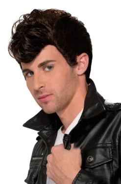 50's Style Brown Greaser Costume Wig