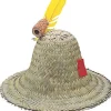 Straw Farmer Hillbilly Harvest Hat with Corncob Pipe Costume Accessory