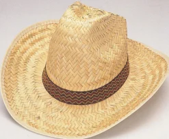 Straw High Crown Western Hat