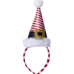 Striped Mini Santa Hat Headband Costume Accessory