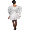 White Feather Angel Wings with Silver Glitter Costume Accessory
