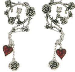 Wicked Gems Bed of Blood Rose Earrings Costume Jewelry Accessory