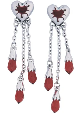 Wicked Gems Bleeding Heart Earrings Costume Jewelry Accessory