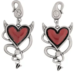 Wicked Gems Devil Heart Earrings Costume Jewelry Accessory