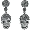 Wicked Gems Grey Skull Earrings Costume Jewelry Accessory