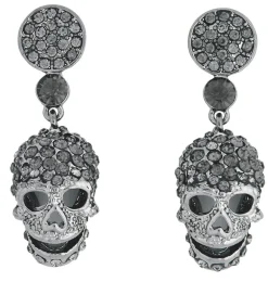 Wicked Gems Grey Skull Earrings Costume Jewelry Accessory