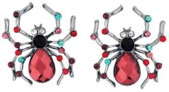 Wicked Gems Jeweled Spider Earrings Costume Jewelry Accessory