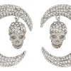Wicked Gems Silver Moon Earrings Costume Jewelry Accessory