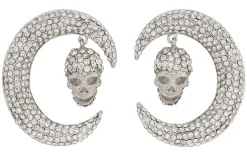 Wicked Gems Silver Moon Earrings Costume Jewelry Accessory