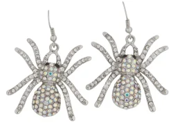 Wicked Gems Silver Spider Earrings Costume Jewelry Accessory