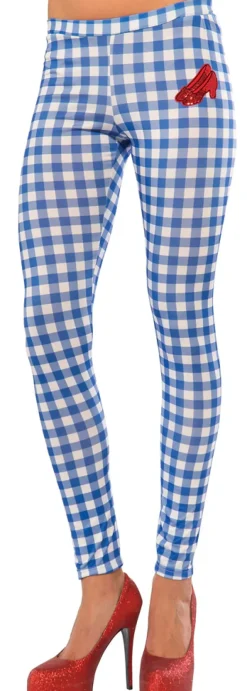 Wizard of Oz Dorothy Blue Flannel Costume Leggings Tights Stockings