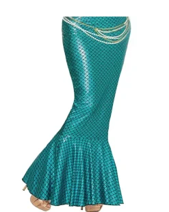 Womens Blue Mermaid Tail Costume Skirt