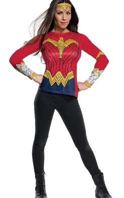 Womens DC Comics Long Sleeve Wonder Woman Costume Top