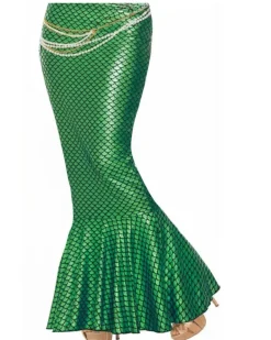 Womens Green Mermaid Tail Costume Skirt