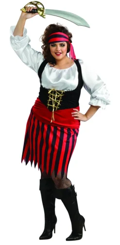 Womens Plus Size Pirate Girl Costume