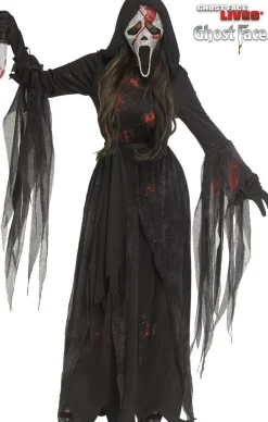Womens Scream Bloody Bling Ghost Face Costume Dress