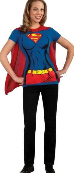 Womens Supergirl T-Shirt and Cape Set
