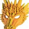 Yellow Dragon Half Mask Costume Mask