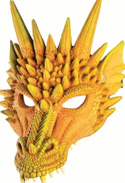 Yellow Dragon Half Mask Costume Mask
