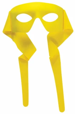 Yellow Masked Man Ninja Costume Mask with Ties